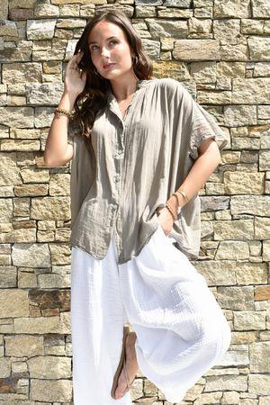 Asher Cap Sleeve Blouse Earth
